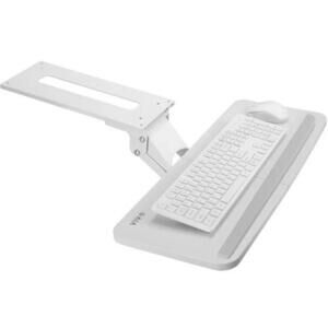VIVO KB03W White Adjustable Computer Keyboard Platform Tray Under Desk Mount